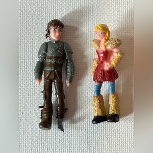 Hiccup & Astrid How To Train Your Dragon Httyd toys cake toppers diorama figures